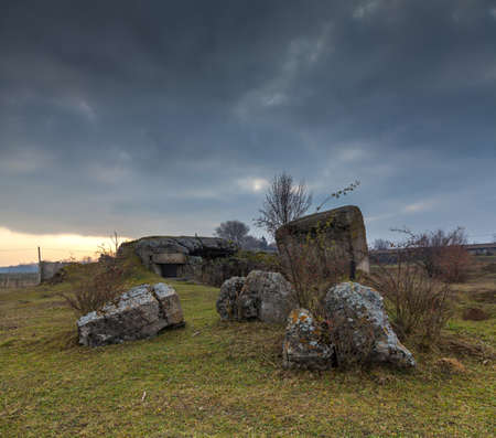 Old ruined bunker of World War IIの写真素材