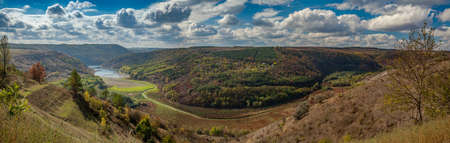 The drying river flowing between the hills flows into the Dniester