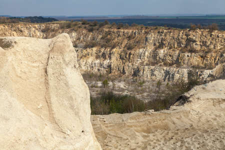 Old large abandoned quarry for stone mining