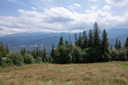 view on Zakopane. Gubalowka. Tatra mountains. Polandの写真素材