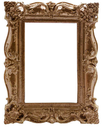 Old gold plated frame for painting or photoの写真素材