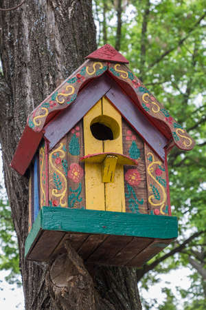 Painted wooden nesting box