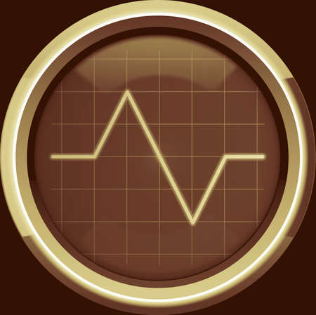 Pulse to the cardiomonitor screen or oscilloscope in brown tones, backgroundの写真素材