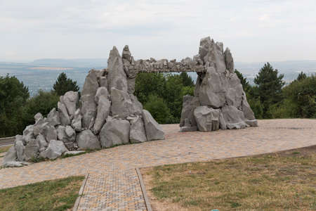 PYATIGORSK, RUSSIA - AUGUST 11, 2014  Gate Of the Sun or Gates of Love on a mountain slope Mashukのeditorial素材