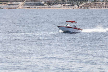Sharm el-Sheikh, Egypt A photo of a speed motor boatのeditorial素材