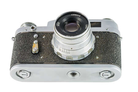 Pyatigorsk, Russia - February 21, 2015: FED-3 - Soviet rangefinder camera, 1961, view from belowの写真素材