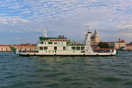 Venice, Italy - August 21, 2015: Ferryboat Metamauco IMO 9198434 in Grand Canalのeditorial素材