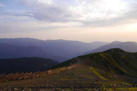 Caucasus Mountains in Rosa Khutor at sunset. Sochi, Krasnaya Polyana, Krasnodar Regionの写真素材