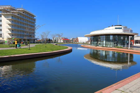 Adler, Russia - April 4, 2017: A view towards the Graf Orlov restaurant in Sochi Park Hotel. Adler, Krasnodar Region, Russiaのeditorial素材