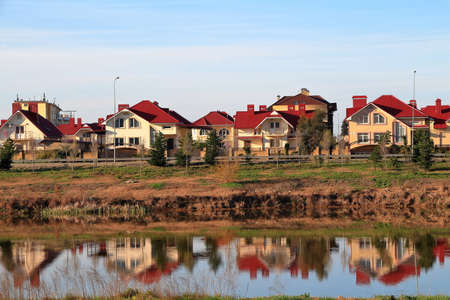 Cottages with red roofs in Adlerのeditorial素材
