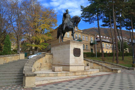 Pyatigorsk, Russia - October 28, 2017: Equestrian monument to General Aleksey Petrovich Yermolov (Russian Imperial general of the 19th century) in autumnのeditorial素材