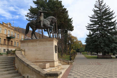 Pyatigorsk, Russia - October 28, 2017: Equestrian monument to General Aleksey Petrovich Yermolov...