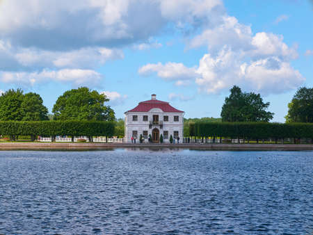 Peterhof, Saint Petersburg, Russia - August 3, 2017: View to the Marley Palace in Peterhofのeditorial素材