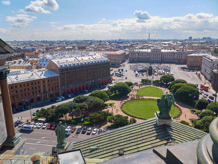 Aerial view of Saint Petersburg from the top of the Saint Isaac's Cathedral (Isaakievsky Sobor). Is a largest cathedral in the city. Russiaのeditorial素材