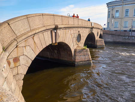 Saint Petersburg, Russia - August 9, 2017: People on the Prachechny (Laundry) Bridge in St. Petersburgのeditorial素材