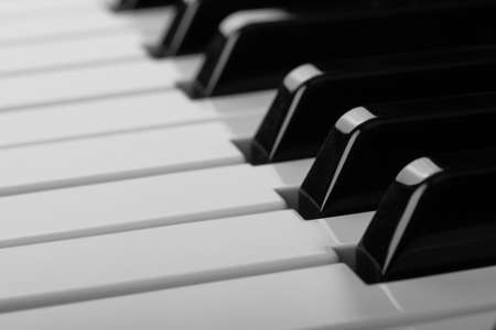 Piano keyboard of synthesizer close-up. Music conceptの写真素材