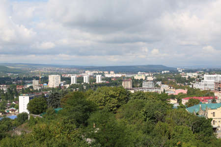 Panoramic view of Pyatigorsk from Mashuk Mountain in a summer day. Pyatigorsk is a resort town in...
