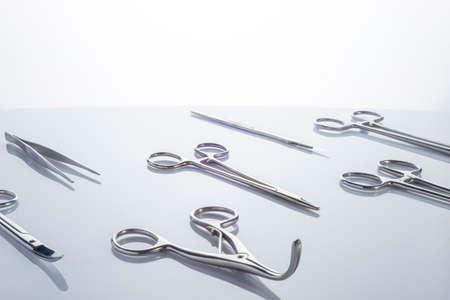 set of surgical instruments isolated on white background advertising photo Surgical instrument on...