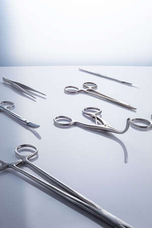 set of surgical instruments isolated on white background advertising photo Surgical instrument on...