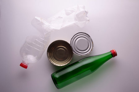 Recyclable garbage consisting glass Savings plastic Plastic Environment Reduce Junk.