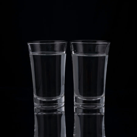 shot glasses on a black background.の写真素材