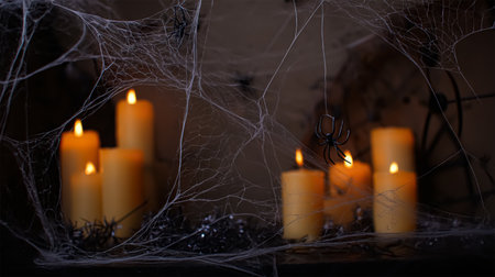 Halloween pumpkin on abandoned old road and medieval castle on the backgroundの素材
