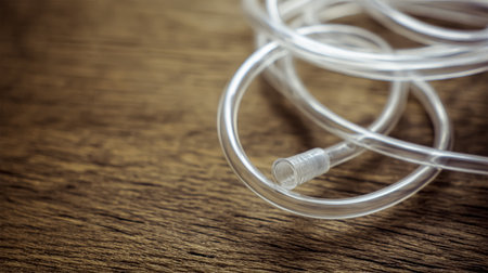 Twin bore nasal oxygen breathing cannula isolated on whiteの素材