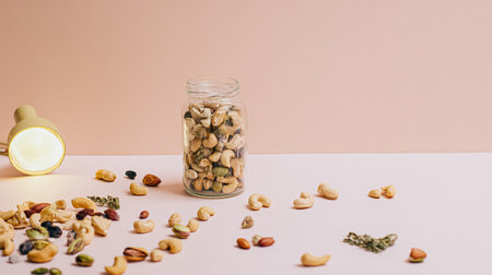 Rectangular pieces of kozinak - sunflower, peanut and sesame seeds. Isolated on white background. Close-up. Top view.の素材