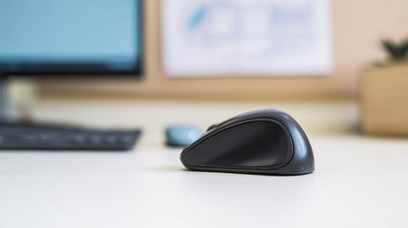 Close Up of a Woman's Hands Working on Keyboard and Monitor. Young Woman's hands Moving the Computer Mouse and Typing. Female Sales Manager Developing a Time Management Planの素材