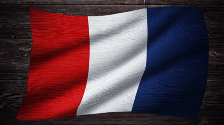 Flag of France on satin textureの素材