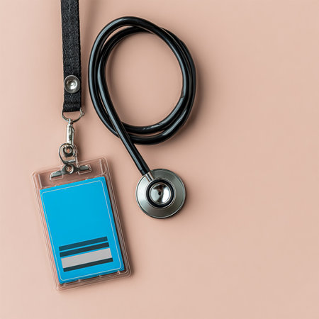 Stethoscope, white pills and total body scanning result report on table, due to medical ethics have to hidden name of doctor and laboratory officer name.の素材