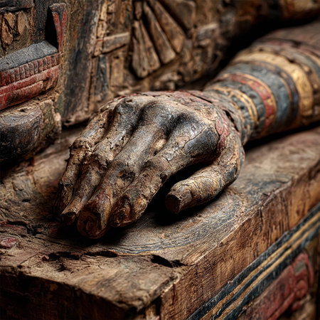 elements of Egyptian mummy hand tomb.の素材