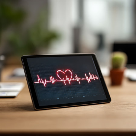 blur image of electrocardiogram on monitorの素材