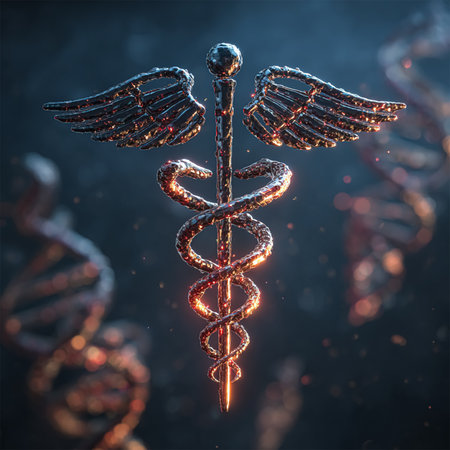 Medical Snake Caduceus Logo Sign Template Isolated on White Backgroundの素材