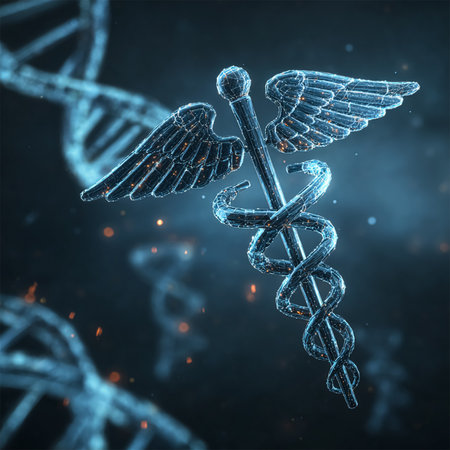 Medical Snake Caduceus Logo Sign Template Isolated on White Backgroundの素材