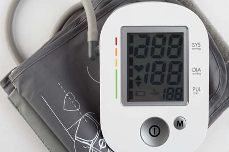 medical device with white tonometer on white backgroundの写真素材