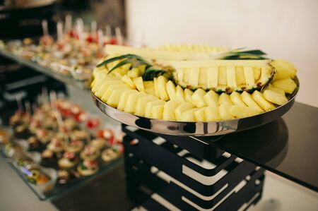 buffet with snacks on the eventの写真素材