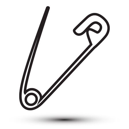 Open safety pin icon isolated on white background. Vecktor illustrationのイラスト素材