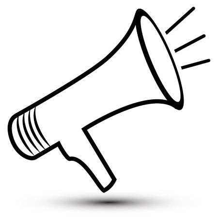 Flat vector icon of megaphone for business marketing concept. Vector illustration isolated on white backgroundのイラスト素材
