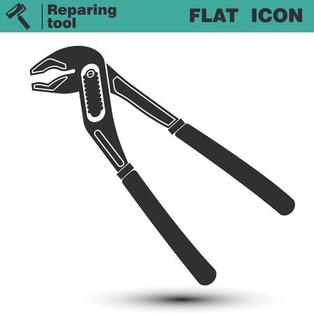 Adjustable pliers vector flat icon. Construction working tool item. Vector illustration isolated on white backgroundのイラスト素材