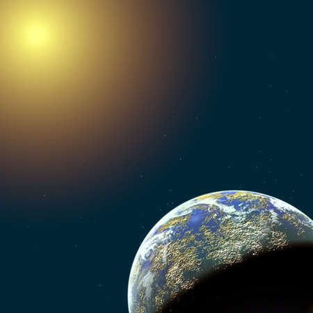 spase and planet illustrationの写真素材