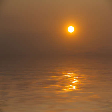 sunset on  sea  illustrationの写真素材