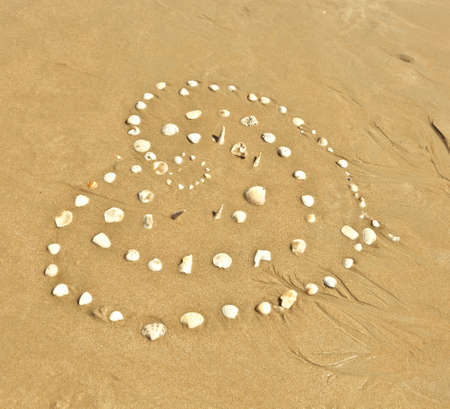 heart on beachの写真素材