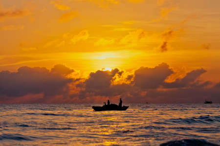 Beautiful sunset on seaの写真素材