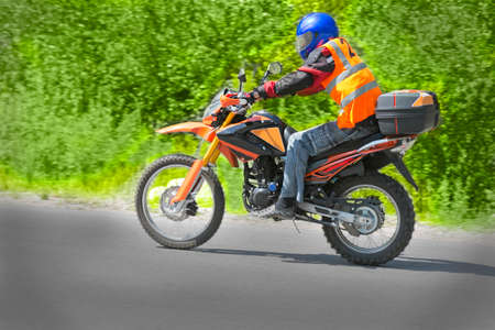 motorcyclist biker fast riding
