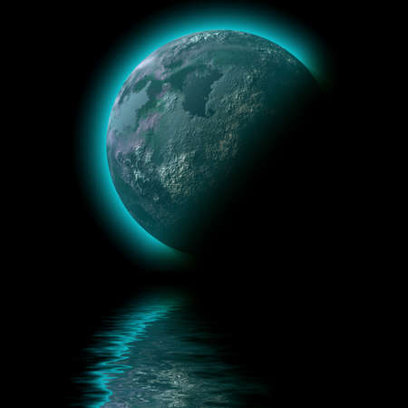 planet space  sea illustration