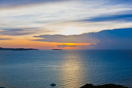 Beautiful sunset on seaの写真素材