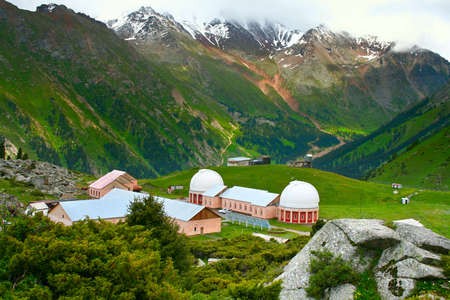 Mountain landscape observatory kazakhstan almatyの写真素材