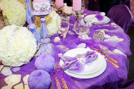 table setting and dishの写真素材