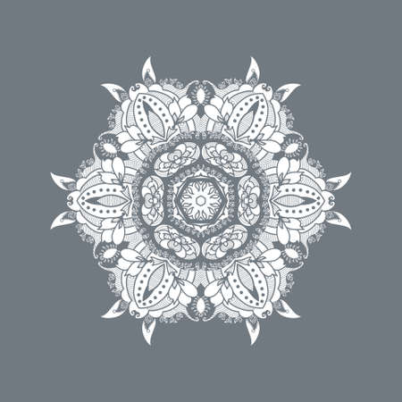 Lace pattern  Vector radial ornament  のイラスト素材